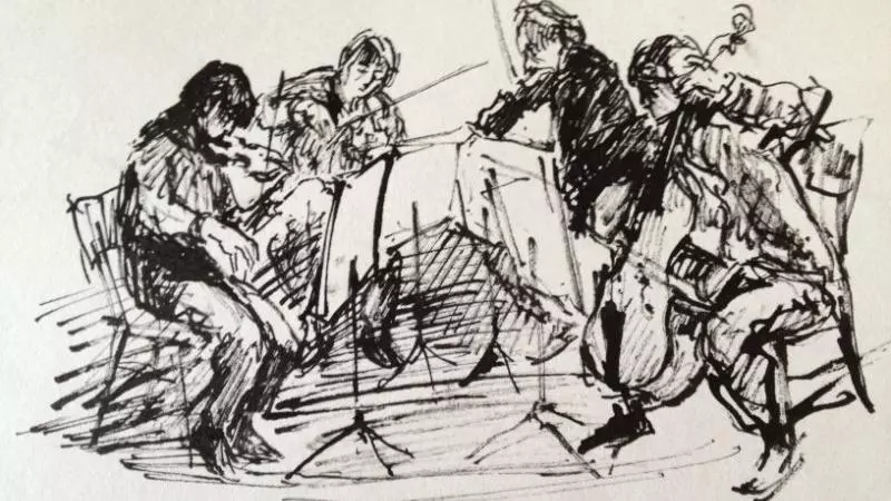  Hans Keller playing viola in an unknown quartet