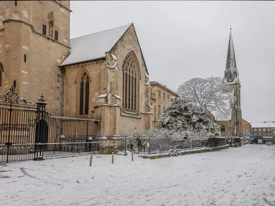 St Peter's in the snow