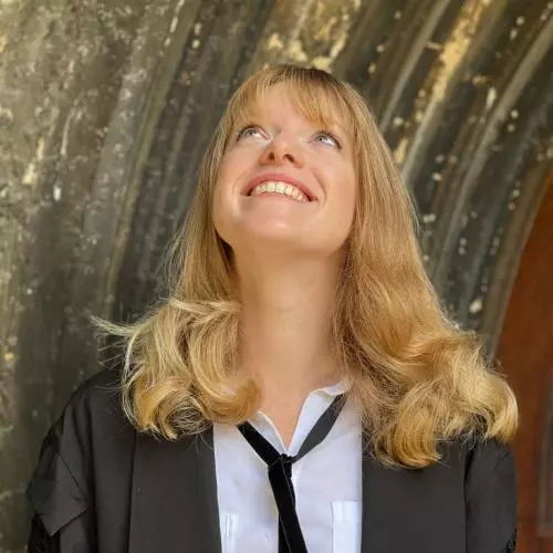 Jessica Edgar, wearing sub fusc