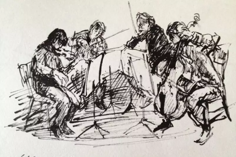  Hans Keller playing viola in an unknown quartet